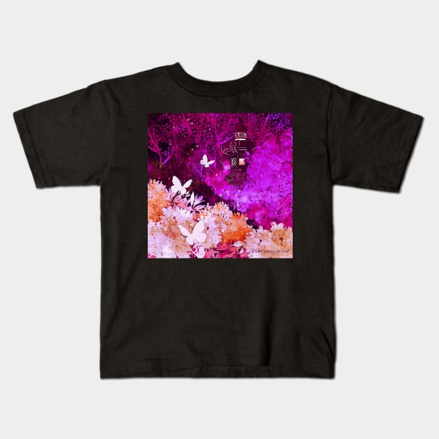 Dream Forest Butterfly Shrine Kids T-Shirt by venglehart